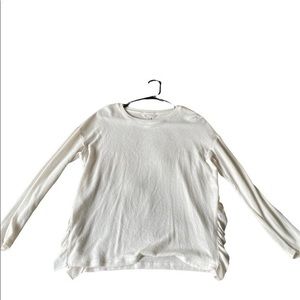 Lauren Conrad White Sweater with Ruffles Size M